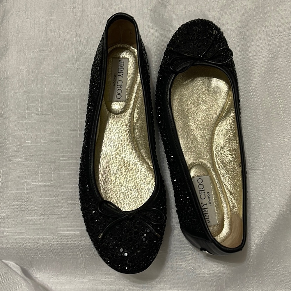 Like New Jimmy Choo black gems stones size 38